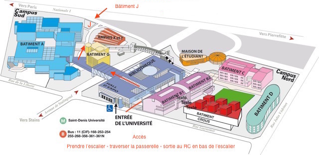 Plan Université Paris 8, bàt. J
